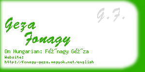 geza fonagy business card